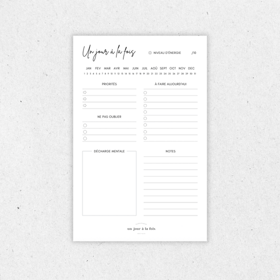 Bloc-note Un jour à la fois