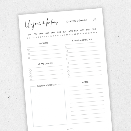 Bloc-note Un jour à la fois