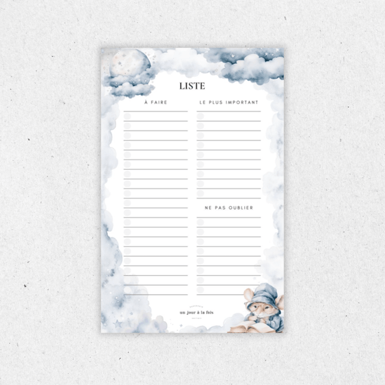 Bloc-note Liste de minuit