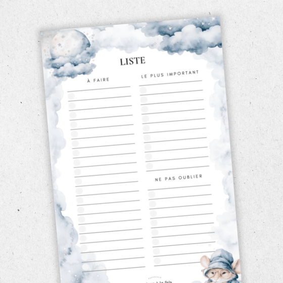 Bloc-note Liste de minuit