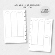  Agenda hebdomadaire vertical | Petit format