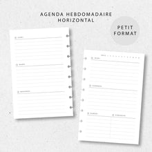  Agenda hebdomadaire horizontal | Petit format