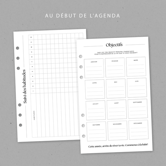 Agenda hebdomadaire Productivité