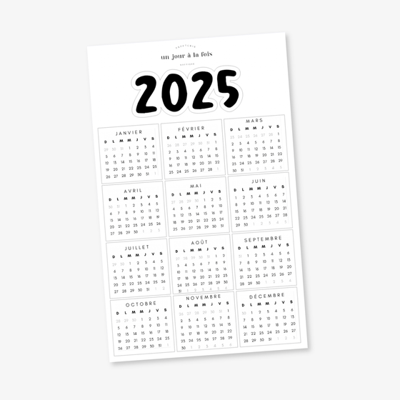 Autocollants Calendrier 2025