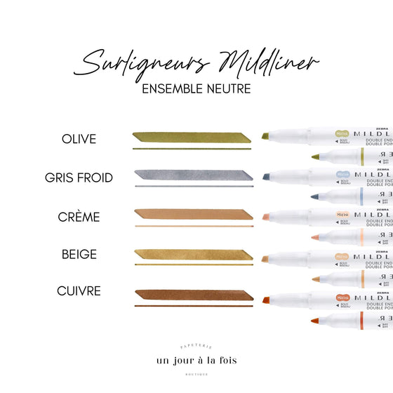 Surligneurs Mildliners - Ensemble Neutres